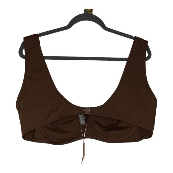 NWT Skims Plunge Longline Swimwear Bralette Jasper Brown Size 4X - Picture 3 of 7